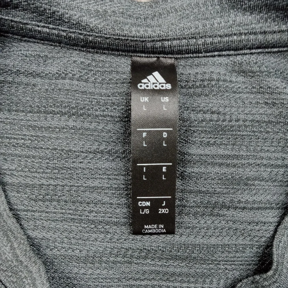 Adidas Shirt Mens Large Gray Short Sleeve Athletic‎ Performance Top GJ2767